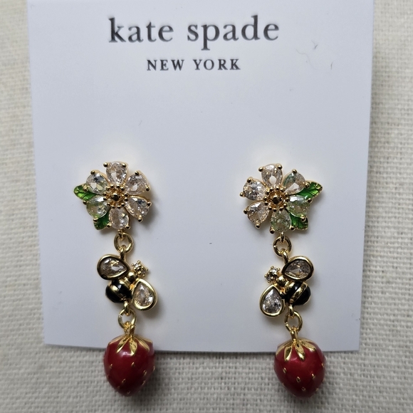 Kate Spade Strawberry Fields Statement Earrings - Picture 1 of 5